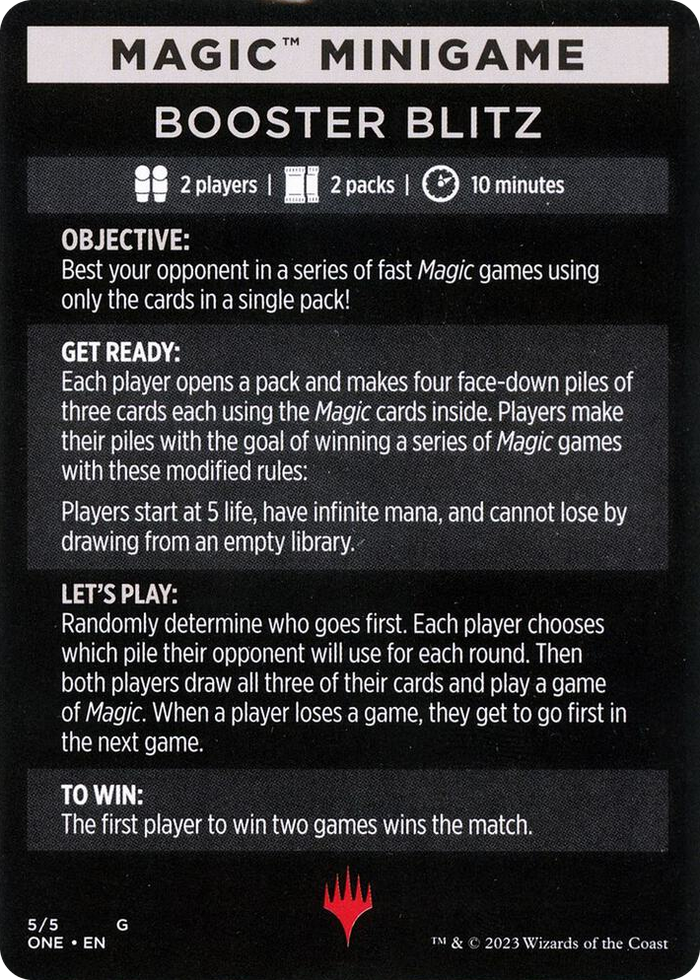 Magic Minigame: Booster Blitz #5 S - Phyrexia: All Will Be One Pokemon card