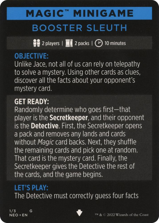0001 Magic Minigame: Booster Sleuth S Kamigawa: Neon Dynasty