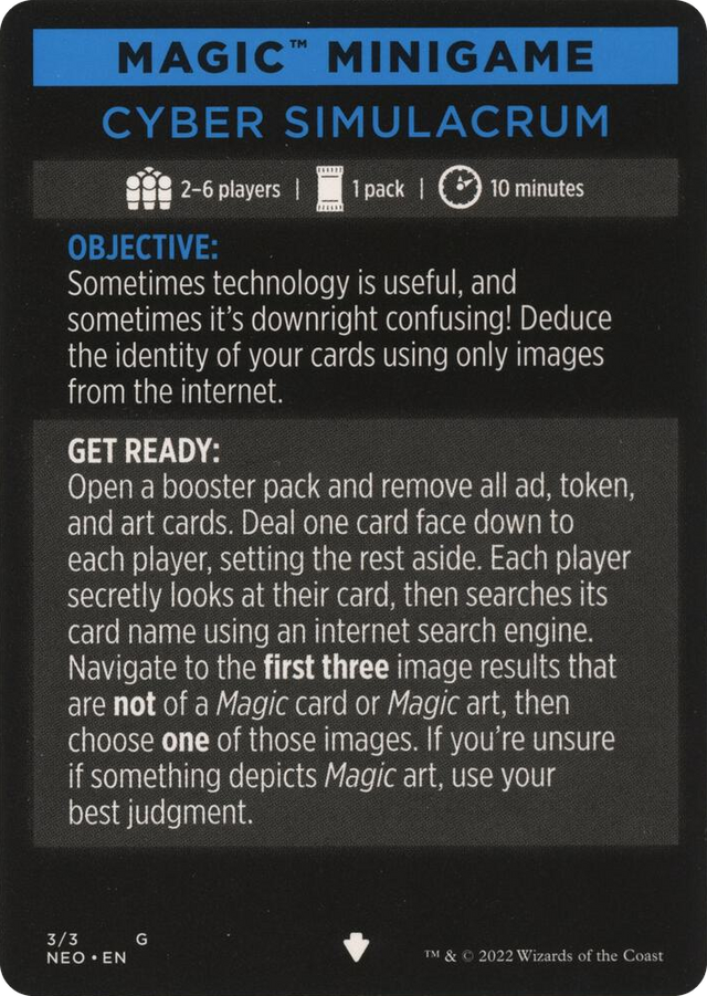 0003 Magic Minigame: Cyber Simulacrum S Kamigawa: Neon Dynasty
