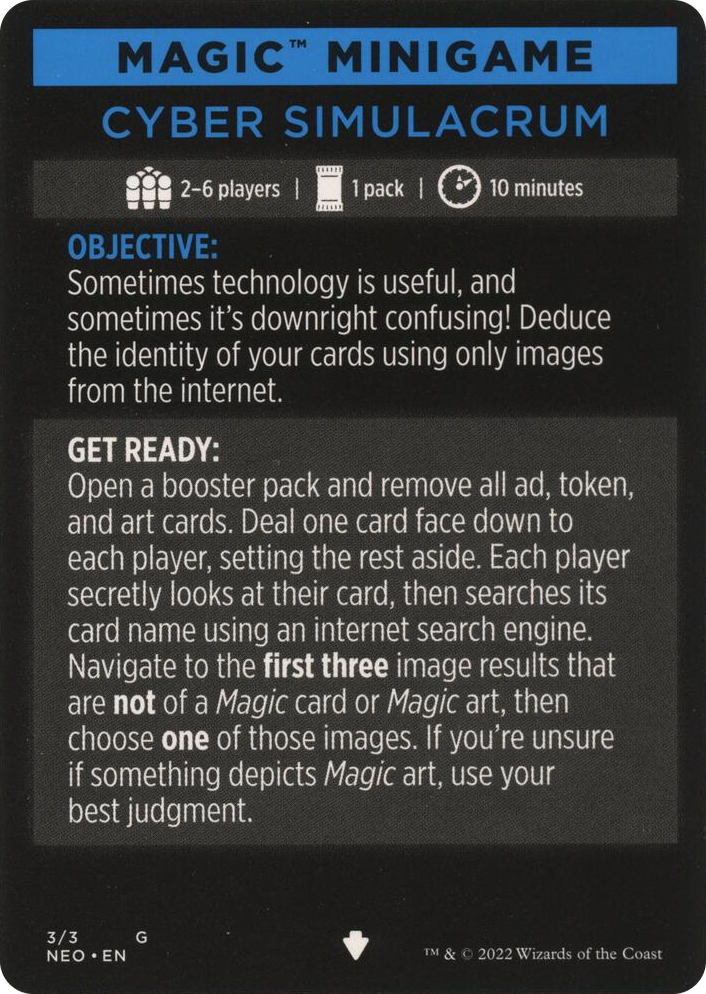0003 Magic Minigame: Cyber Simulacrum S Kamigawa: Neon Dynasty