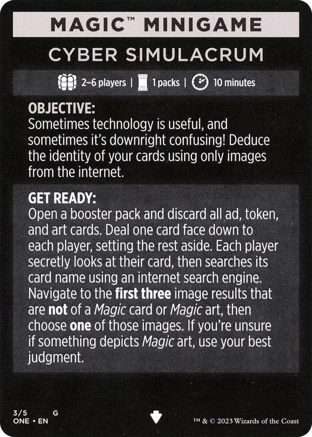 0003 Magic Minigame: Cyber Simulacrum S Phyrexia: All Will Be One