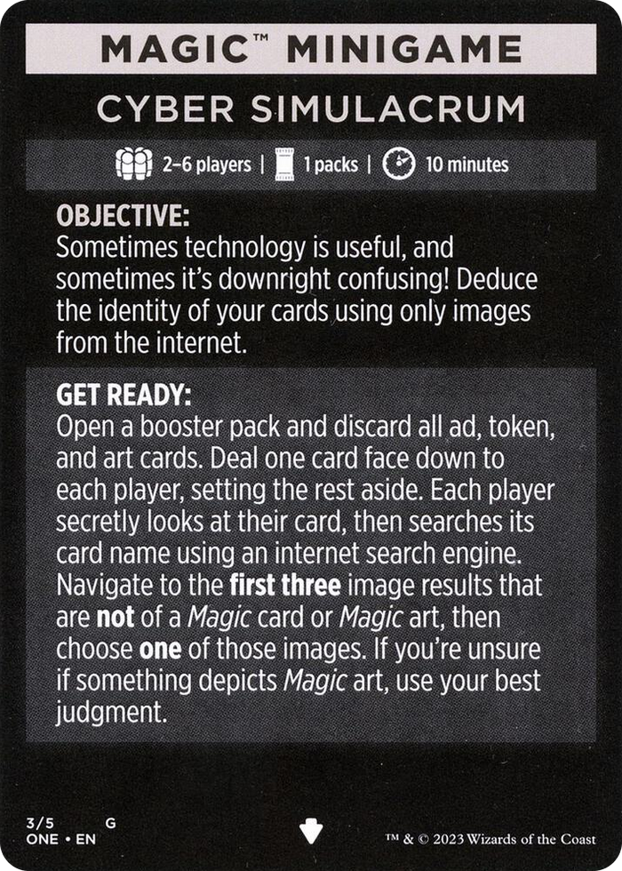 Magic Minigame: Cyber Simulacrum #3 S - Phyrexia: All Will Be One Pokemon card
