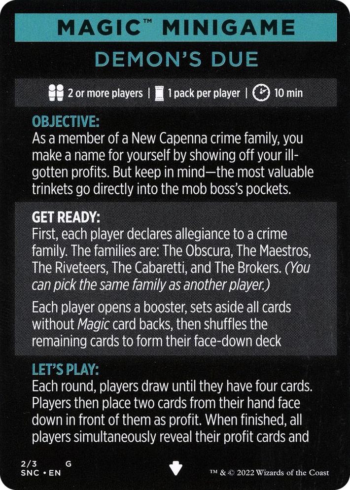 0002 Magic Minigame: Demon's Due S Streets of New Capenna