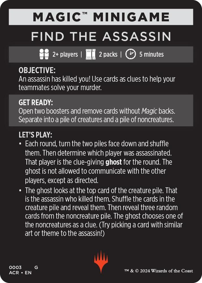 0003 Magic Minigame: Find The Assassin S Universes Beyond: Assassin's Creed