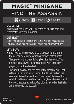 0003 Magic Minigame: Find The Assassin S Universes Beyond: Assassin's Creed