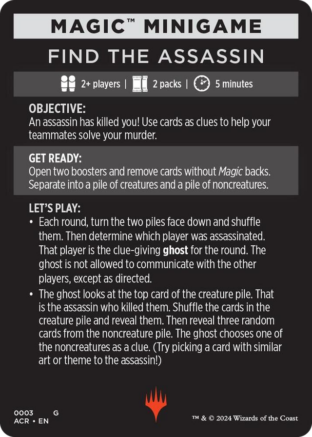 0003 Magic Minigame: Find The Assassin S Universes Beyond: Assassin's Creed