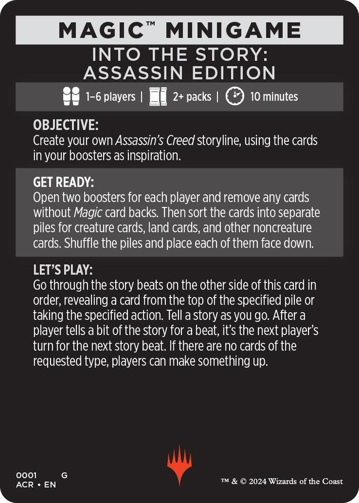 0001 Magic Minigame: Into The Story: Assassin Edition S Universes Beyond: Assassin's Creed