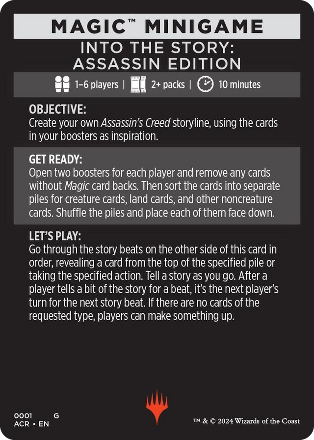 0001 Magic Minigame: Into The Story: Assassin Edition S Universes Beyond: Assassin's Creed