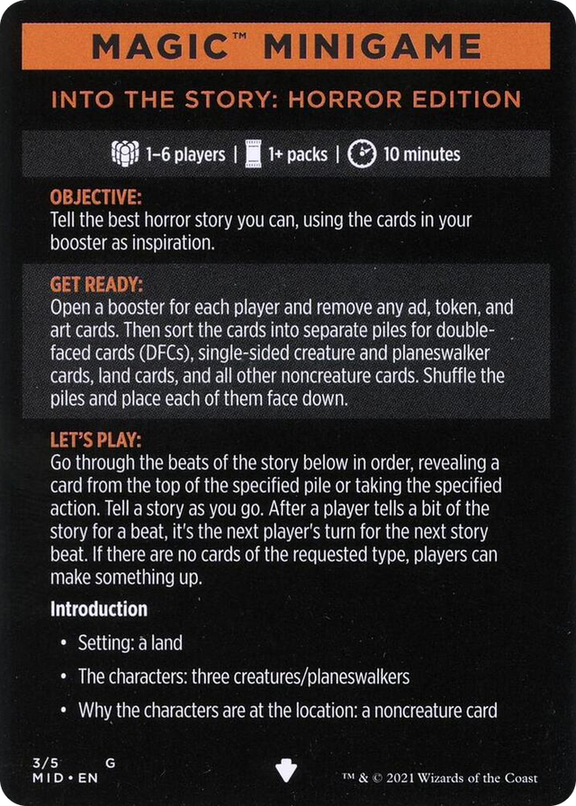 0003 Magic Minigame: Into the Story: Horror Edition S Innistrad: Midnight Hunt