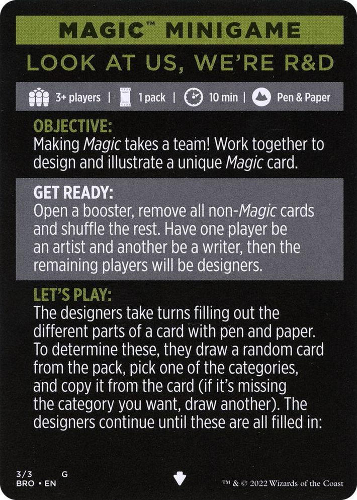 0003 Magic Minigame: Look at Us, We're R&D S The Brothers' War