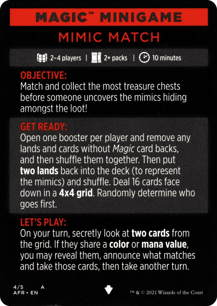 0004 Magic Minigame: Mimic Match S Adventures in the Forgotten Realms