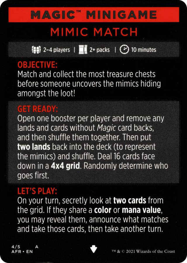 0004 Magic Minigame: Mimic Match S Adventures in the Forgotten Realms