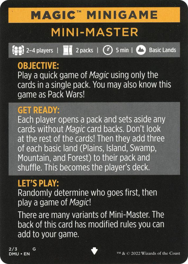 0002 Magic Minigame: Mini-Master S Dominaria United