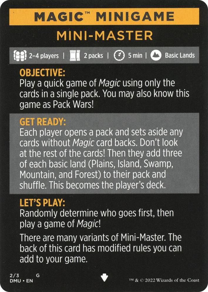 0002 Magic Minigame: Mini-Master S Dominaria United