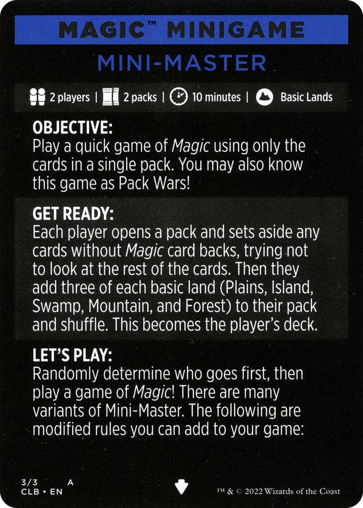 0003 Magic Minigame: Mini-Master S Commander Legends: Battle for Baldur's Gate