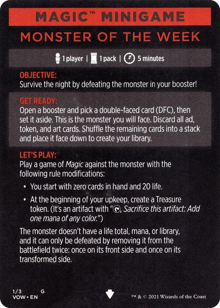 0001 Magic Minigame: Monster of The Week S Innistrad: Crimson Vow