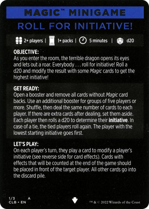 0001 Magic Minigame: Roll for Initiative! S Commander Legends: Battle for Baldur's Gate