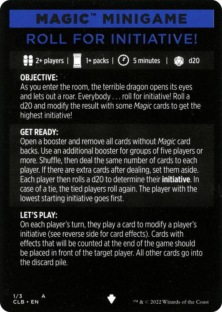0001 Magic Minigame: Roll for Initiative! S Commander Legends: Battle for Baldur's Gate