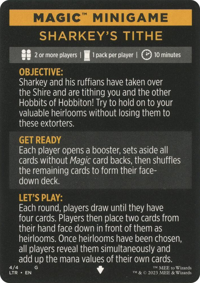 Magic Minigame: Sharkey's Tithe #4 S - Universes Beyond: The Lord of the Rings: Tales of Middle-earth Pokemon card