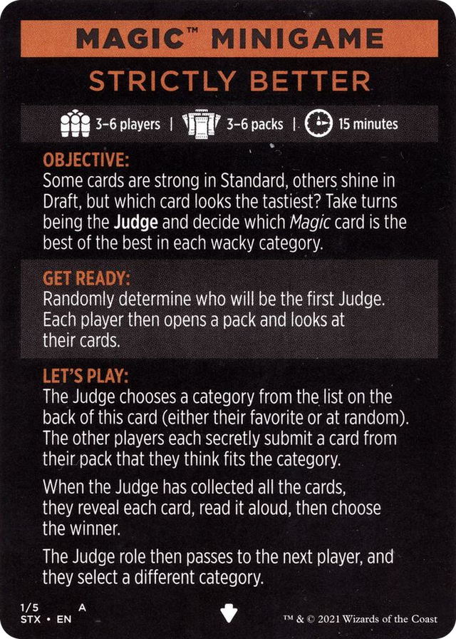 0001 Magic Minigame: Strictly Better S Strixhaven: School of Mages