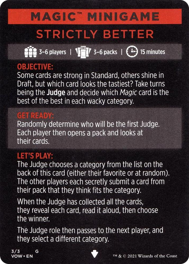 0003 Magic Minigame: Strictly Better S Innistrad: Crimson Vow