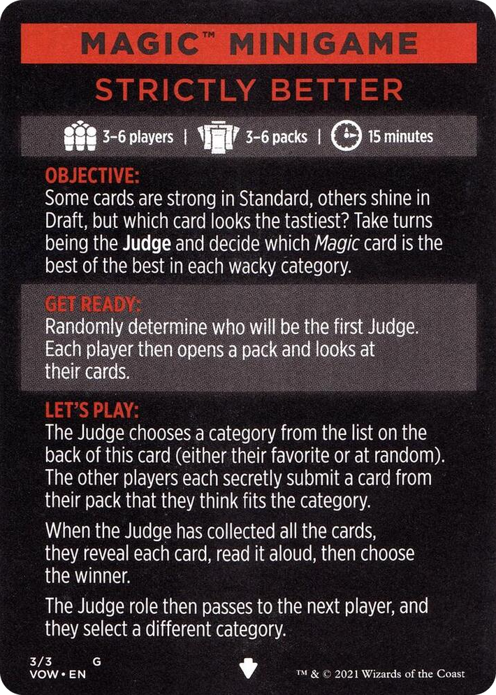 0003 Magic Minigame: Strictly Better S Innistrad: Crimson Vow