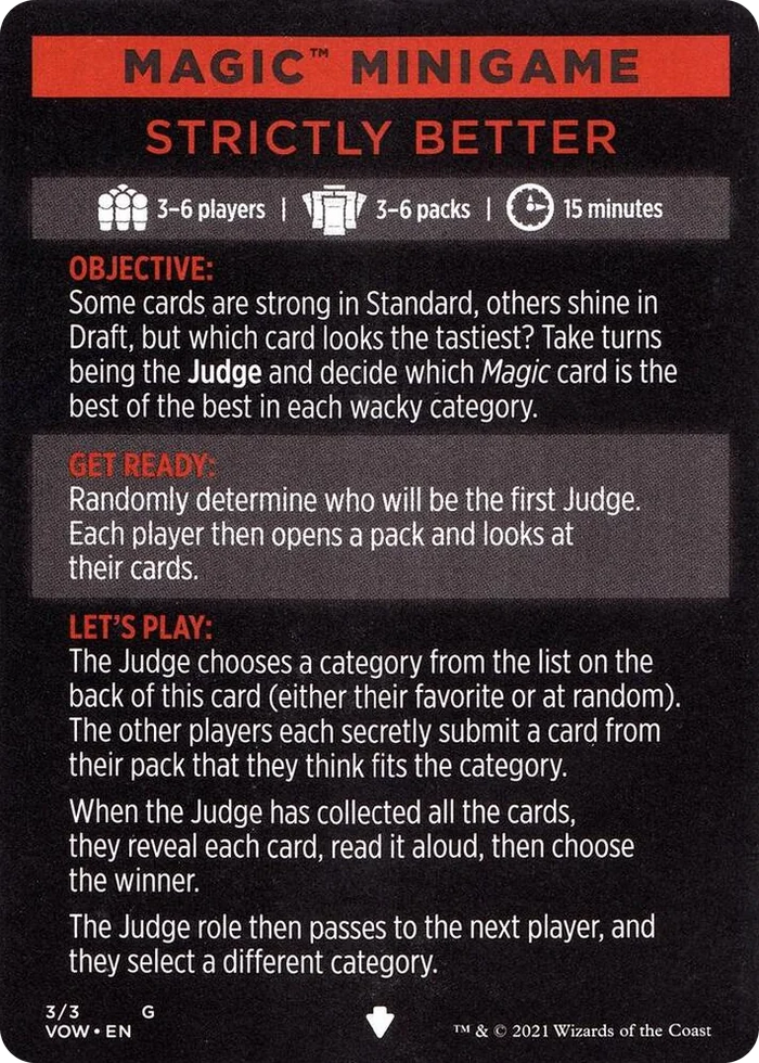 0003 Magic Minigame: Strictly Better S Innistrad: Crimson Vow