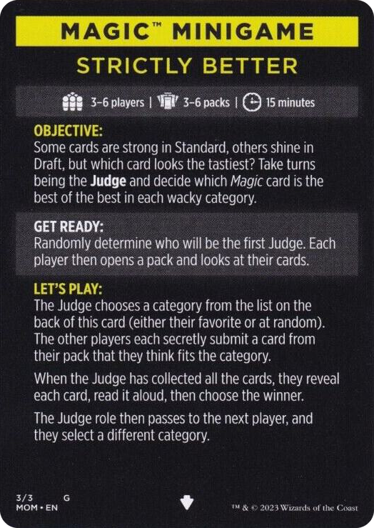 0003 Magic Minigame: Strictly Better S March of the Machine