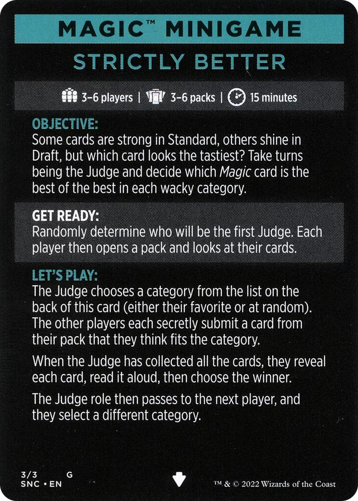 0003 Magic Minigame: Strictly Better S Streets of New Capenna