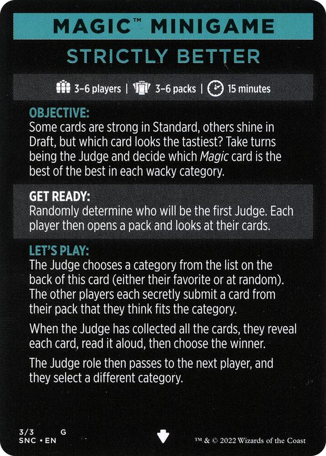 0003 Magic Minigame: Strictly Better S Streets of New Capenna
