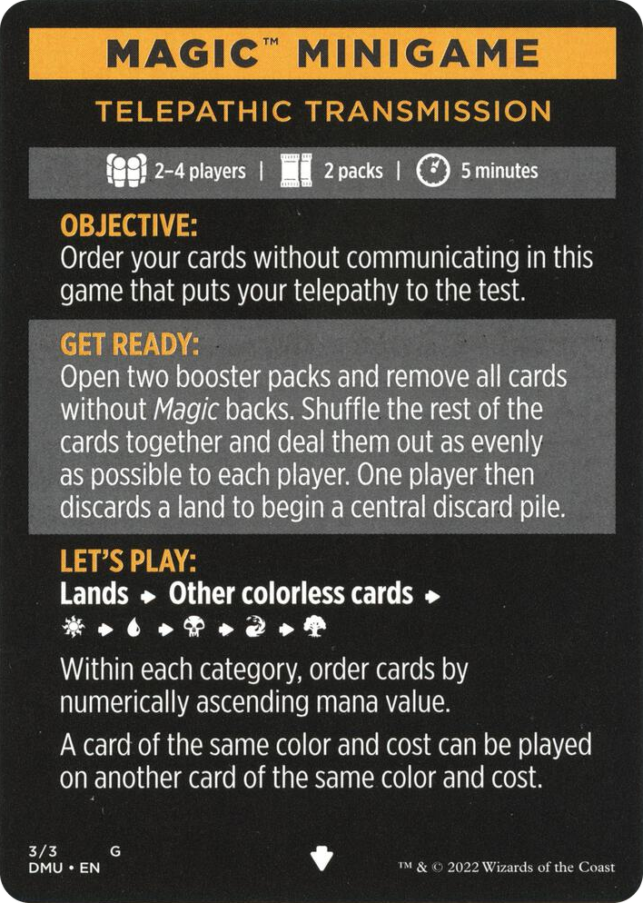 0003 Magic Minigame: Telepathic Transmission S Dominaria United
