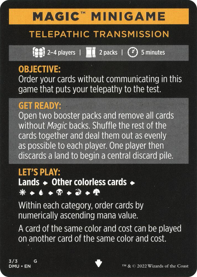 0003 Magic Minigame: Telepathic Transmission S Dominaria United