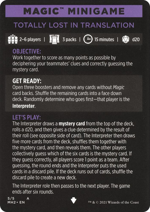 0005 Magic Minigame: Totally Lost in Translation S Modern Horizons 2