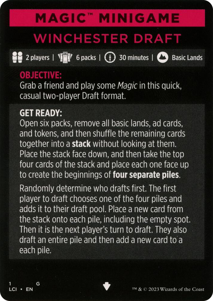 0001 Magic Minigame: Winchester Draft S The Lost Caverns of Ixalan