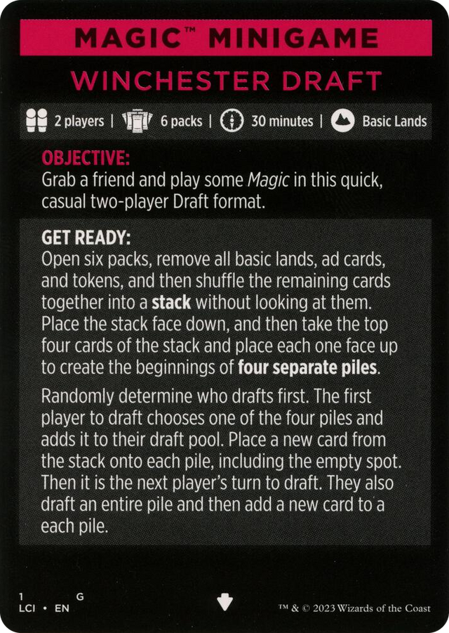0001 Magic Minigame: Winchester Draft S The Lost Caverns of Ixalan