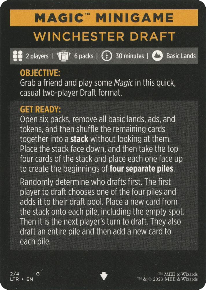 Magic Minigame: Winchester Draft #2 S - Universes Beyond: The Lord of the Rings: Tales of Middle-earth Pokemon card