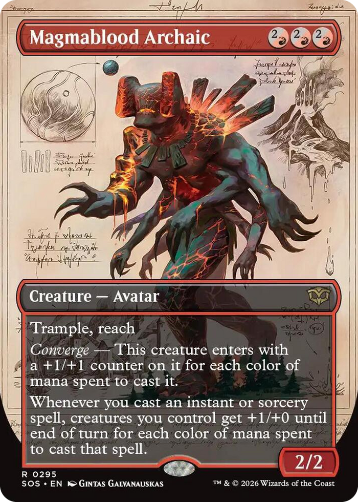 Magmablood Archaic (Borderless) #295 R - Secrets of Strixhaven Pokemon card