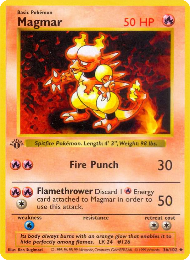 0036 Magmar Uncommon Base Set (Shadowless)