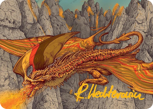 0034 Magmatic Hellkite Art Card (34/54) (Gold-Stamped Signature) S Art Series: Tarkir: Dragonstorm