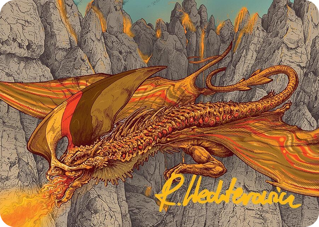 0034 Magmatic Hellkite Art Card (34/54) (Gold-Stamped Signature) S Art Series: Tarkir: Dragonstorm