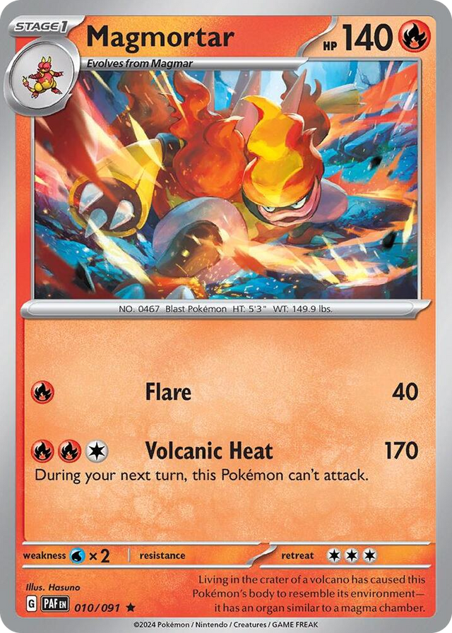 0010 Magmortar - 010/091 (Paldean Fates) Rare Deck Exclusives