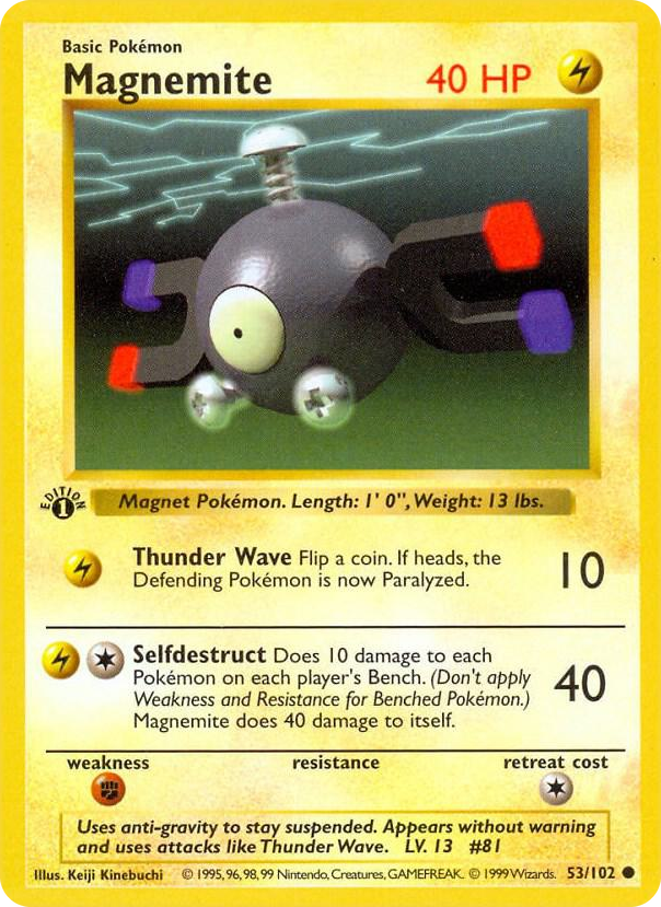 0053 Magnemite Common Base Set (Shadowless)
