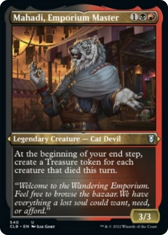 Mahadi, Emporium Master (Foil Etched) #540 U - Commander Legends: Battle for Baldur's Gate Pokemon card
