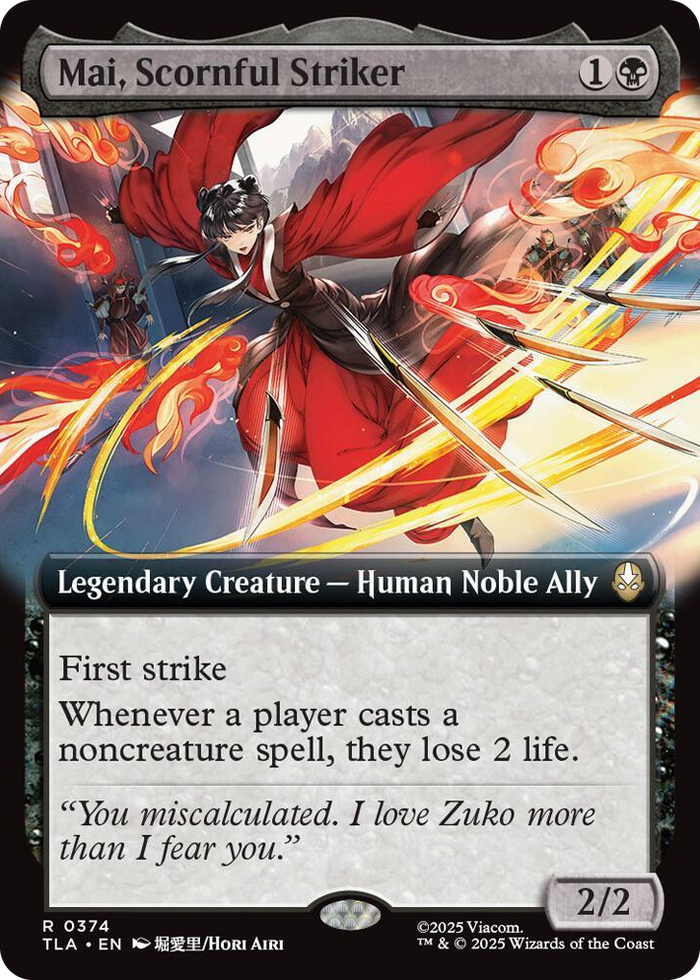 Mai, Scornful Striker (Extended Art) #374 R - The Last Airbender Pokemon card