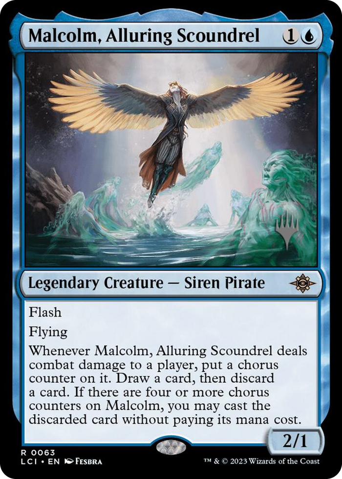 Malcolm, Alluring Scoundrel #63 R - Promo Pack: The Lost Caverns of Ixalan Pokemon card