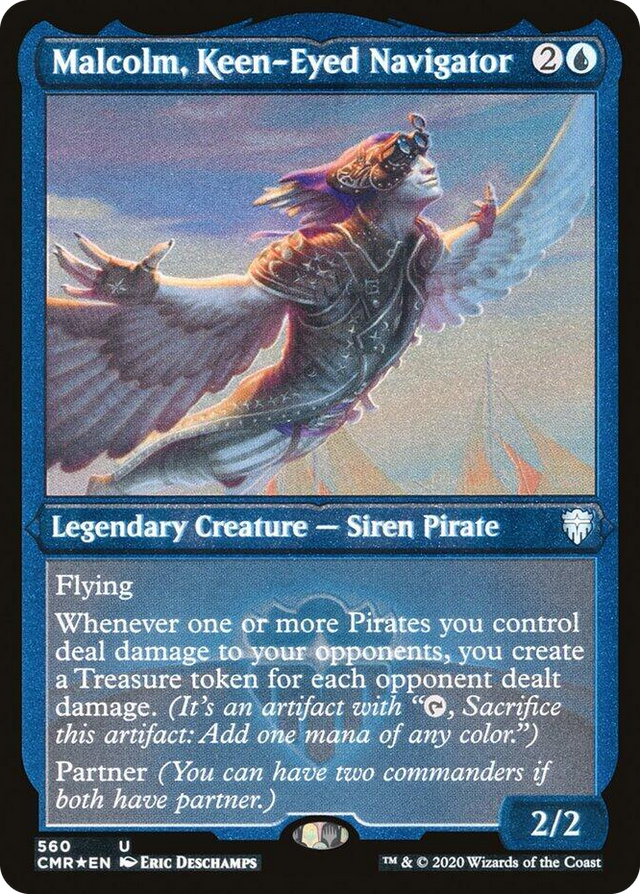 0560 Malcolm, Keen-Eyed Navigator (Foil Etched) U Commander Legends