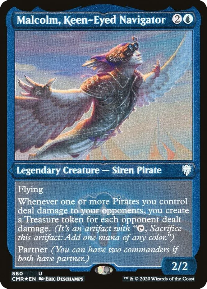 0560 Malcolm, Keen-Eyed Navigator (Foil Etched) U Commander Legends