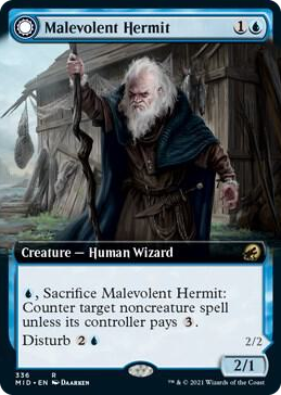 0336 Malevolent Hermit (Extended Art) R Innistrad: Midnight Hunt