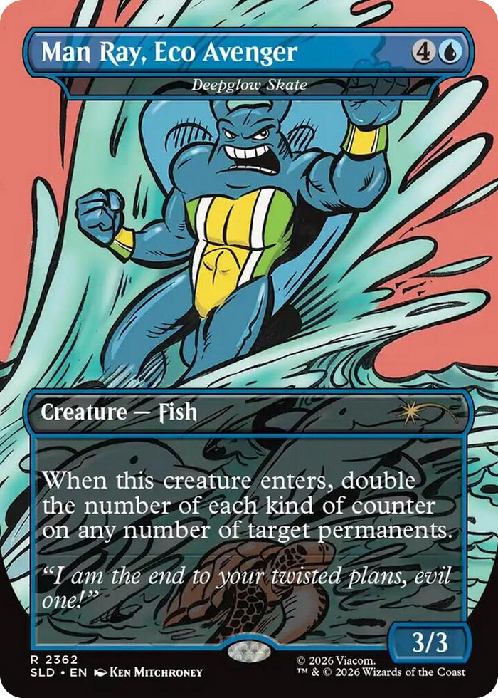 Man Ray, Eco Avenger - Deepglow Skate #2362 R - Secret Lair Drop Series Pokemon card