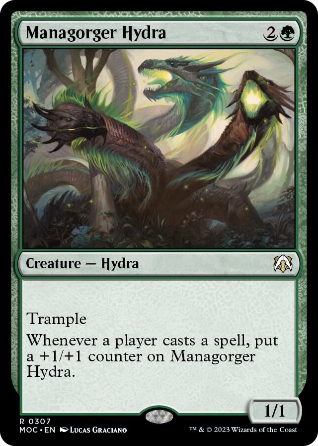 Managorger Hydra #307 R - Commander: March of the Machine Pokemon card